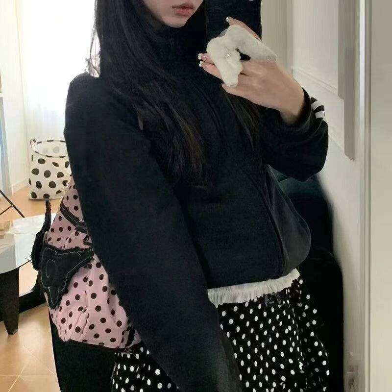 Korean All Match Streetwear Wings Women's Handbags Vintage Dots Grunge Backpacks Casual Y2k Aesthetic Shoulder Crossbody Bags
