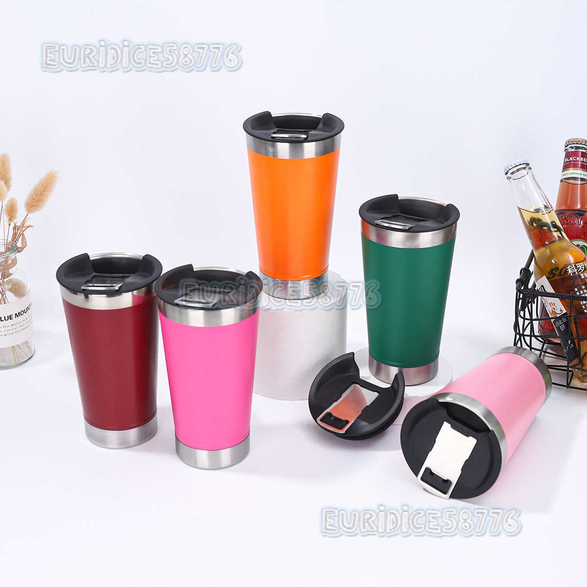 20oz Doublelayer Insulated Beer Cup 304 Stainless Steel Insulated Cup Simple Car Coffee Cup H250911