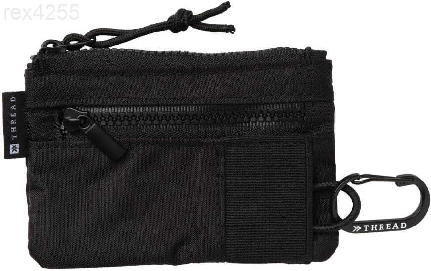 Thread Wallets Pouch Wallet Compact Zip Wallet with Clear ID Window Coin Card Pockets and Key Stash Lightweight RipStop Travel Wallet for Men Women Bl