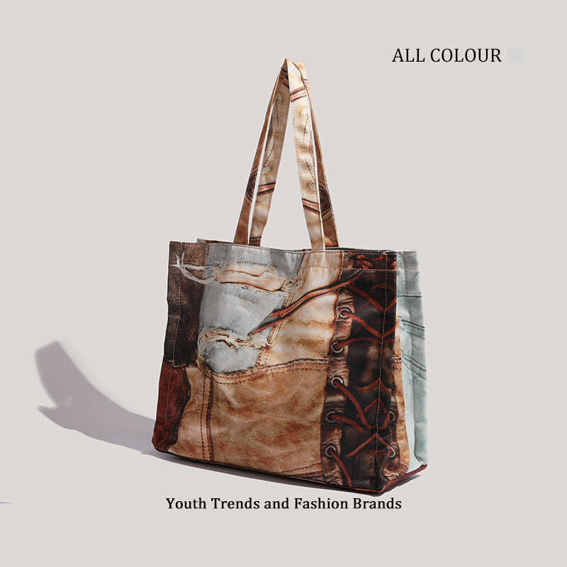 Silk Print Designer Bags Handbag Shoulder Women Large Capacity Tote Shopping Bag