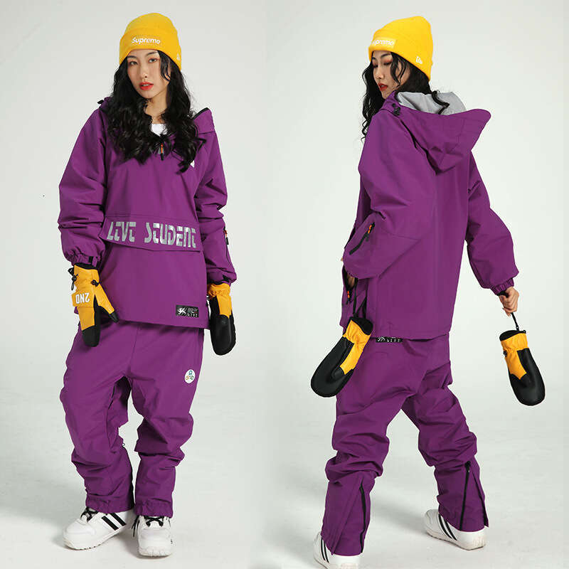 Snowsuit Set Snowboard Female Male Couple Snowfield Control Thickened Warm Winter Wind And Waterproof