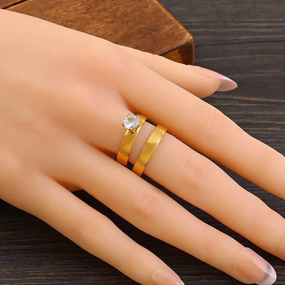 Bangrui Fashion Wedding Ring for Couples Inlay CZ Zirconia Engagement Jewelry Finger Rings W250911