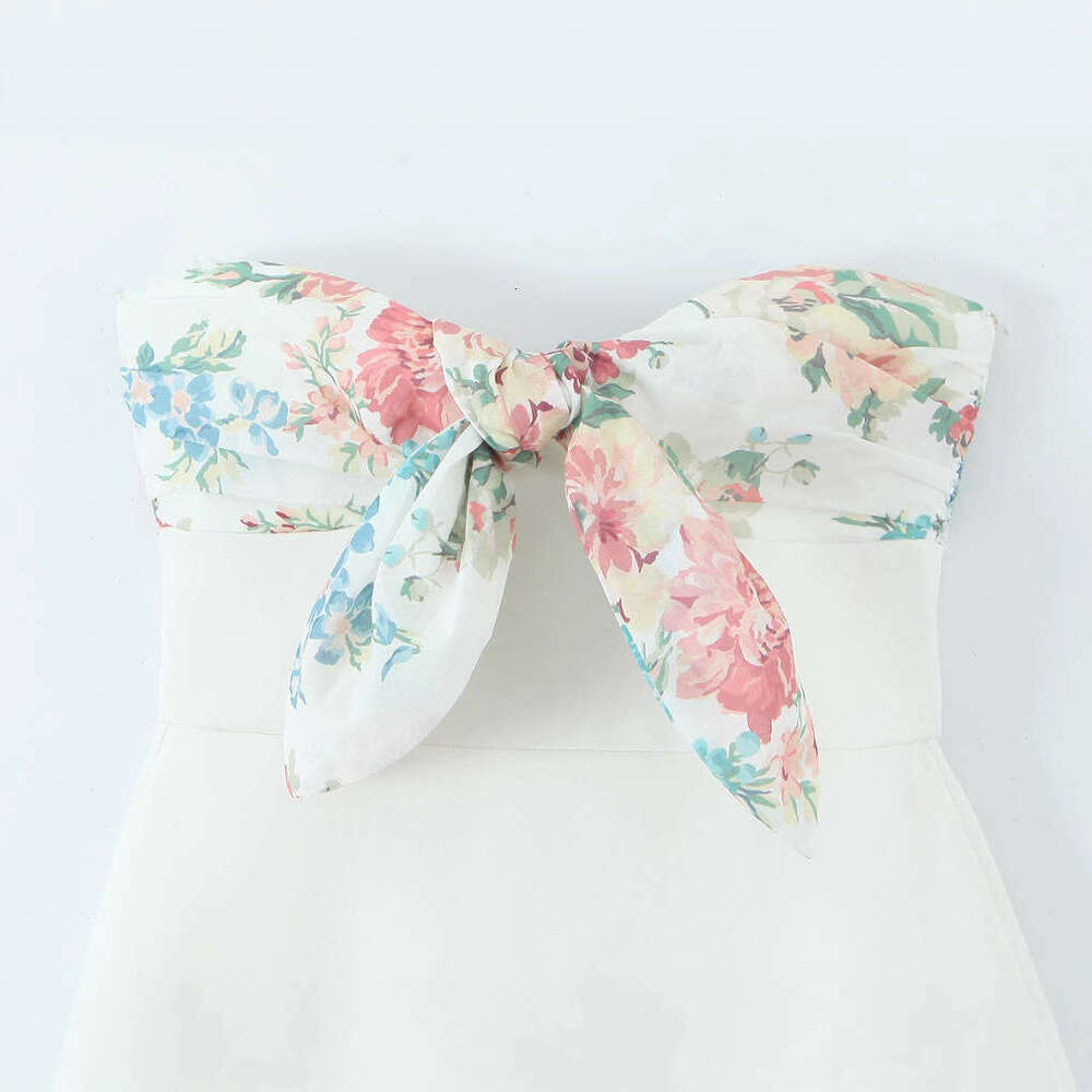 DHEssentials 2025 Summer New Women's Fashion Z Style Fashionable Printed Thin Scarf Decorated Short Dress