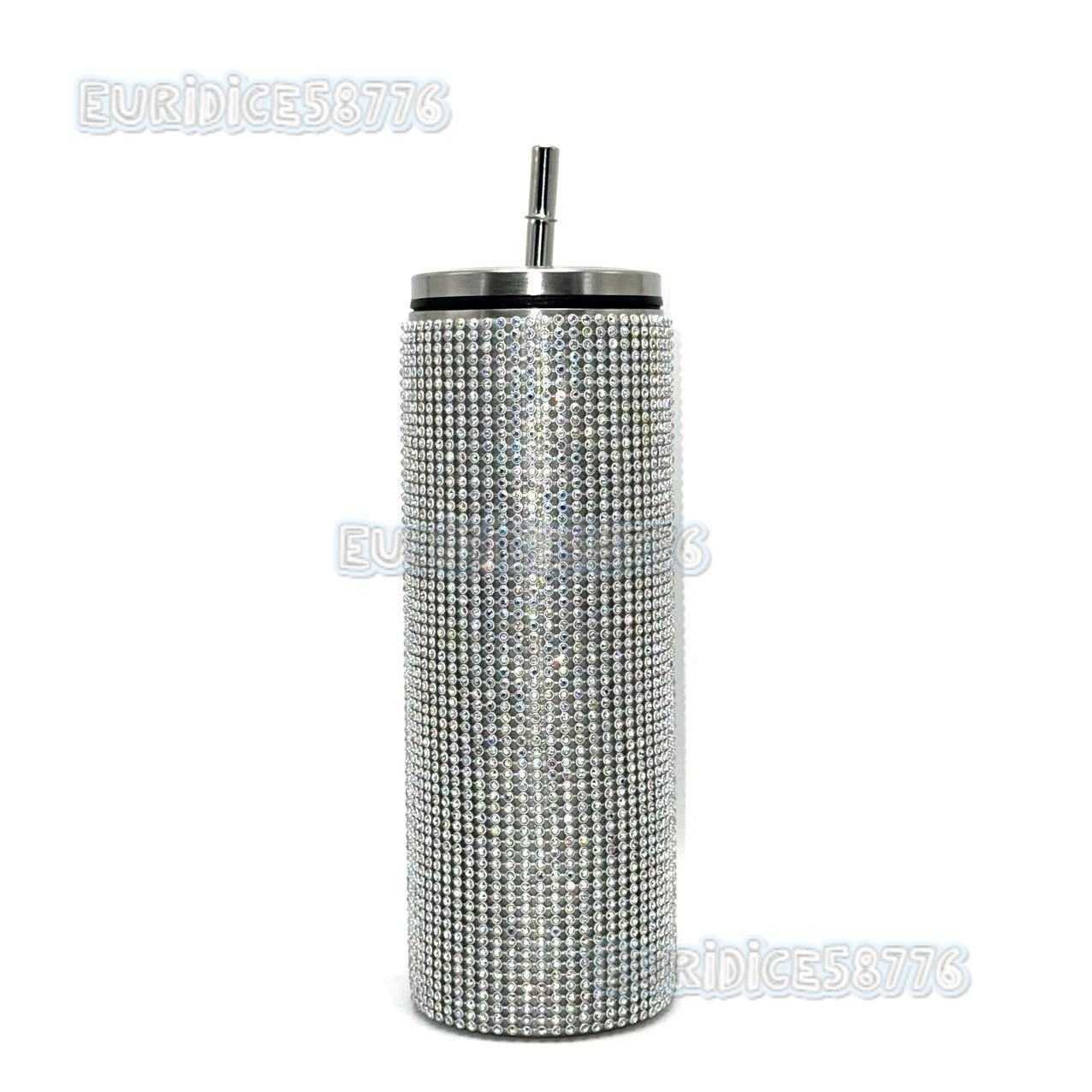 20oz Straight Cup with Rhinestones Insulated Stainless Steel Straw Cup Coffee Cup H250911