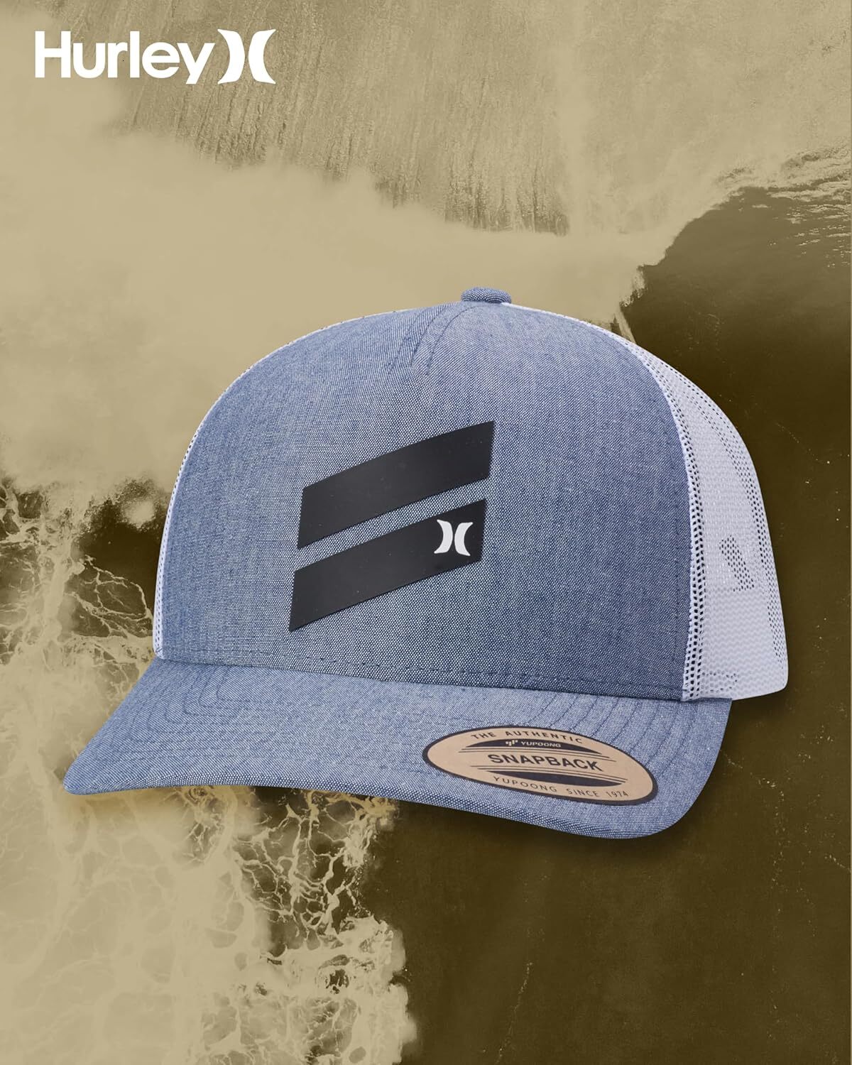 Mens Trucker Hat - Lightweight Breathable Poly Mesh Back Curved Bill Baseball Cap with Adjustable Snap Closure