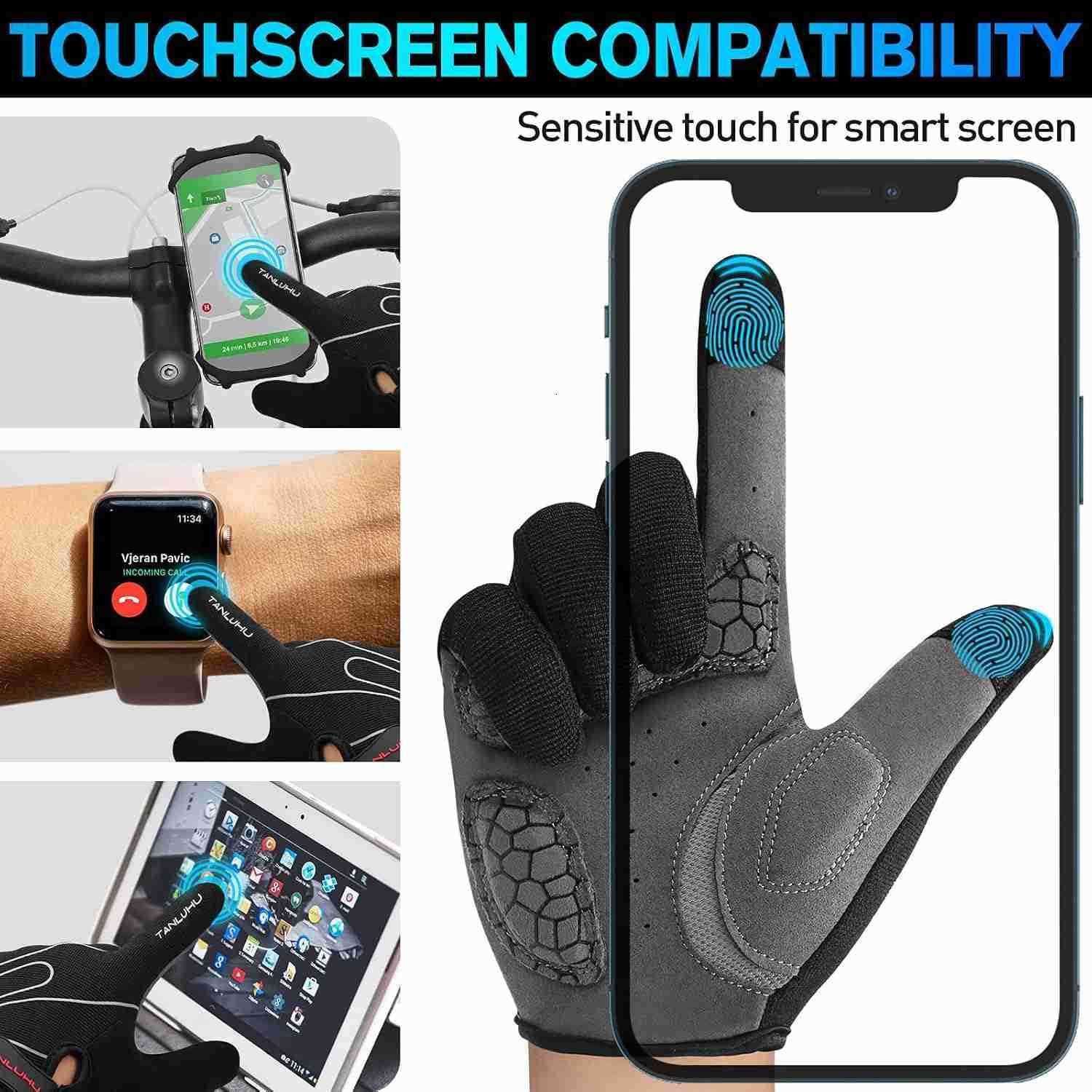 Cycling Gloves Mountain Bike Gloves Biking Gloves for Men Women Outdoor Full Finger Workout Gloves Touch Screen AntiSlip ShockAbsorbing MTB Gloves Roa