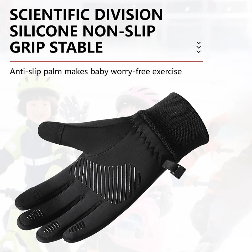 GTUBIKE 1 Pair Kids Winter Gloves Soft Warm Touchscreen AntiSlip for Boys Girls Cycling Running Sports Outdoor 250911
