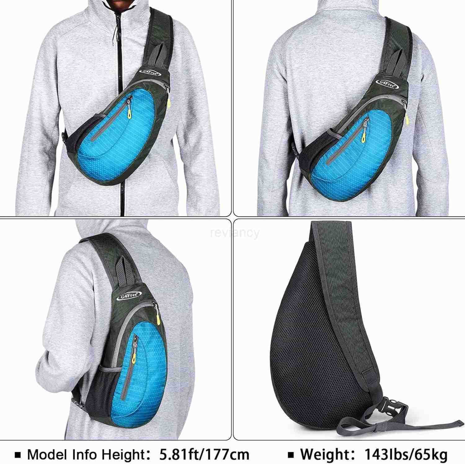 Sling Bag for Men Women Small Crossbody Backpack Lightweight Chest Shoulder Bags for Travel Outdoor and Sports Light BlueW250911