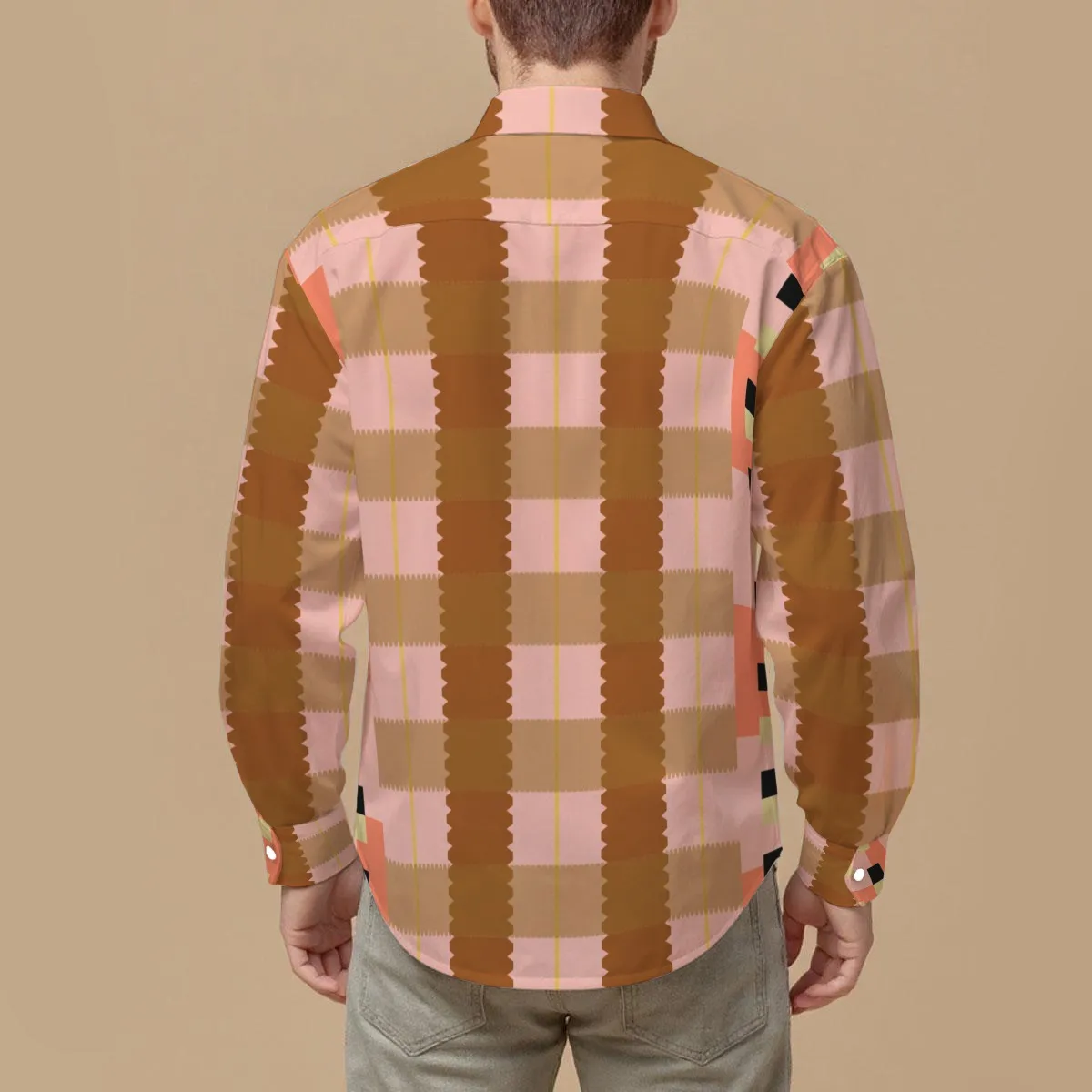 DHgatepod Men's Slim Fit Printed Long Sleeve Shirt - Lightweight Breathable Button Down Shirt for Casual & Formal Wear