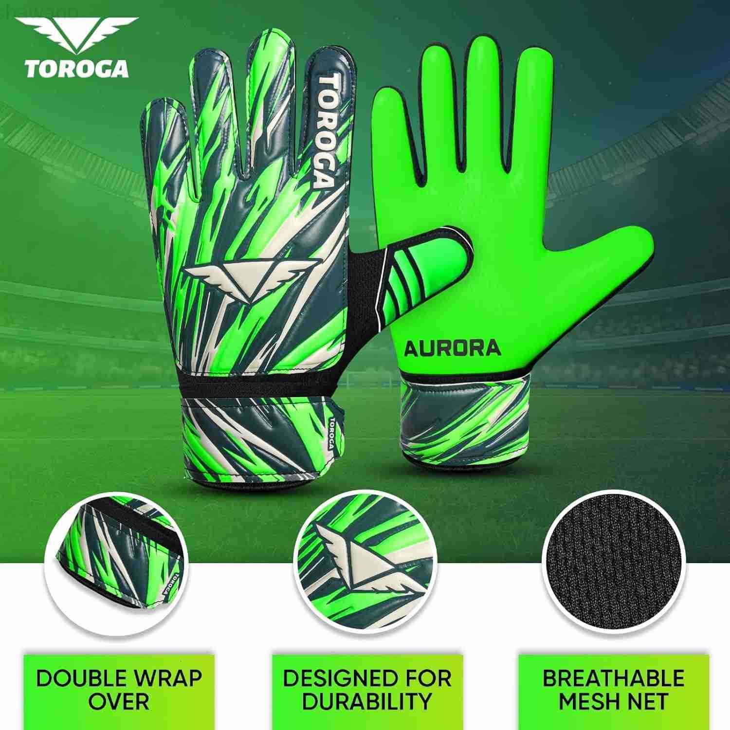 Gloves Strong Grip Soccer Gloves with Double Waist Protection AntiSlip Latex Palm Comfortable for Kids Youth and Adults for Football Training Match Pl