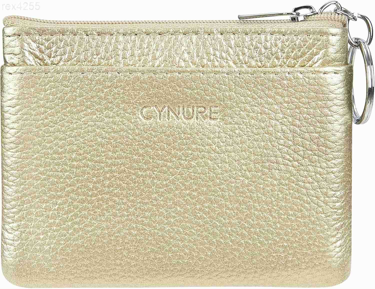 Womens Genuine Leather Coin Purse Mini Pouch Change Wallet with KeychainW250910