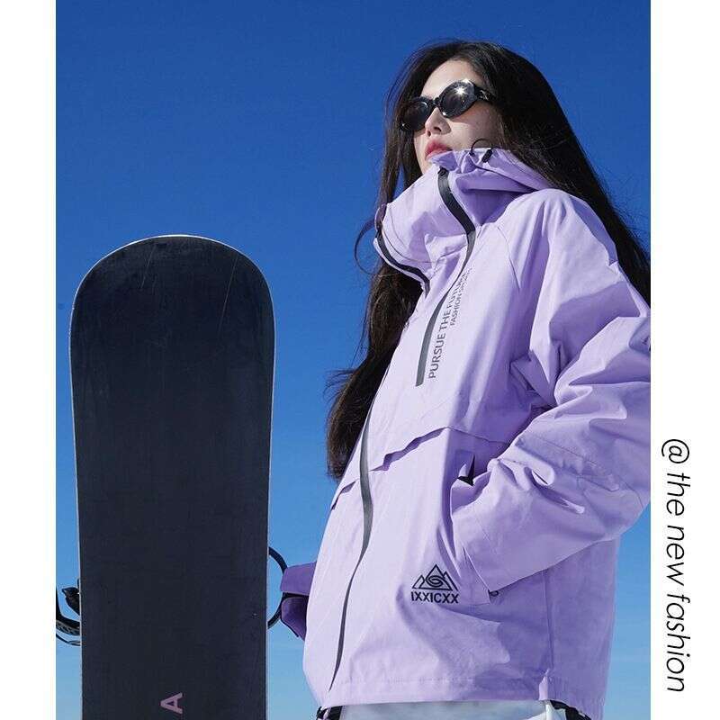 New Purple Ski Suit Set, Bright Color, Thick Warm, Suitable For Both Men And Women, Casual Outdoor Mountaineering