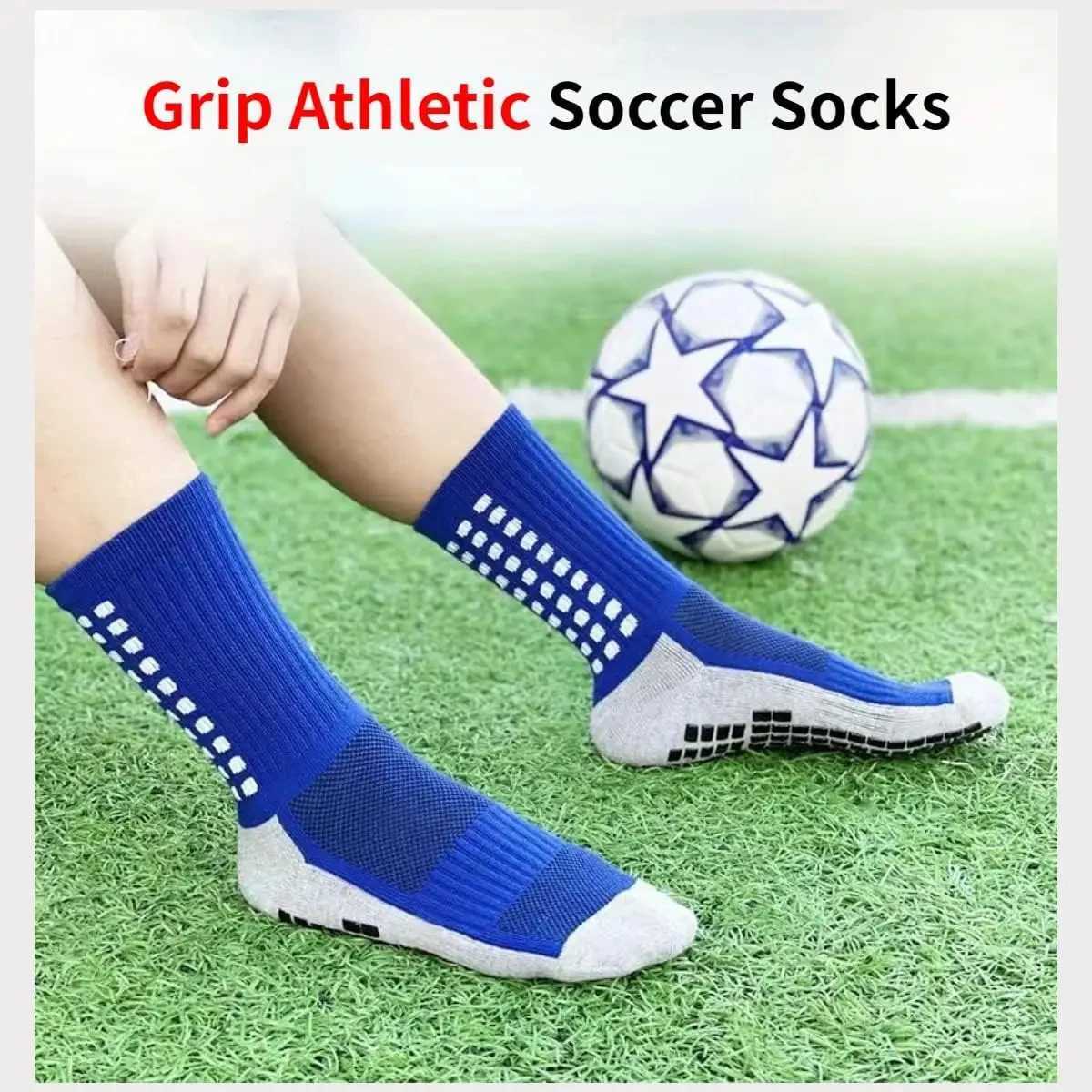 4 pairs Antislip Soccer Women Men Outdoor Sport Grip Football Yoga Comfortable and Breathable Socks D250911