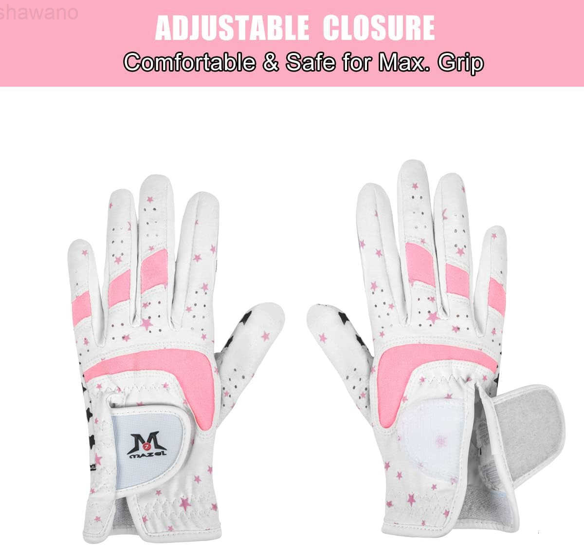 Kids Golf Gloves for Youth Toddler Boys Girls Right Left Hand 1 Pair Mircofiber Breathable Junior Golf Gloves White Red Pink Blue Black Stars ColorAge