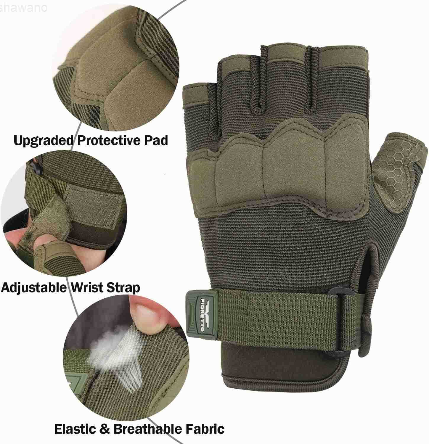 Fingerless Gloves Half Finger Gloves for Driving Cycling Shooting Hunting Motorcycle Climbing Outdoor Work 215801W250911