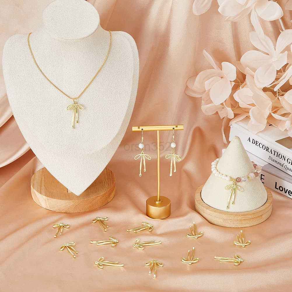 Charms Alloy Bow Tie Charms Hollow Pendant Bow Earring Charms Bow Link Dangle Pendants with a Hole for DIY Jewellery Making CraW250911