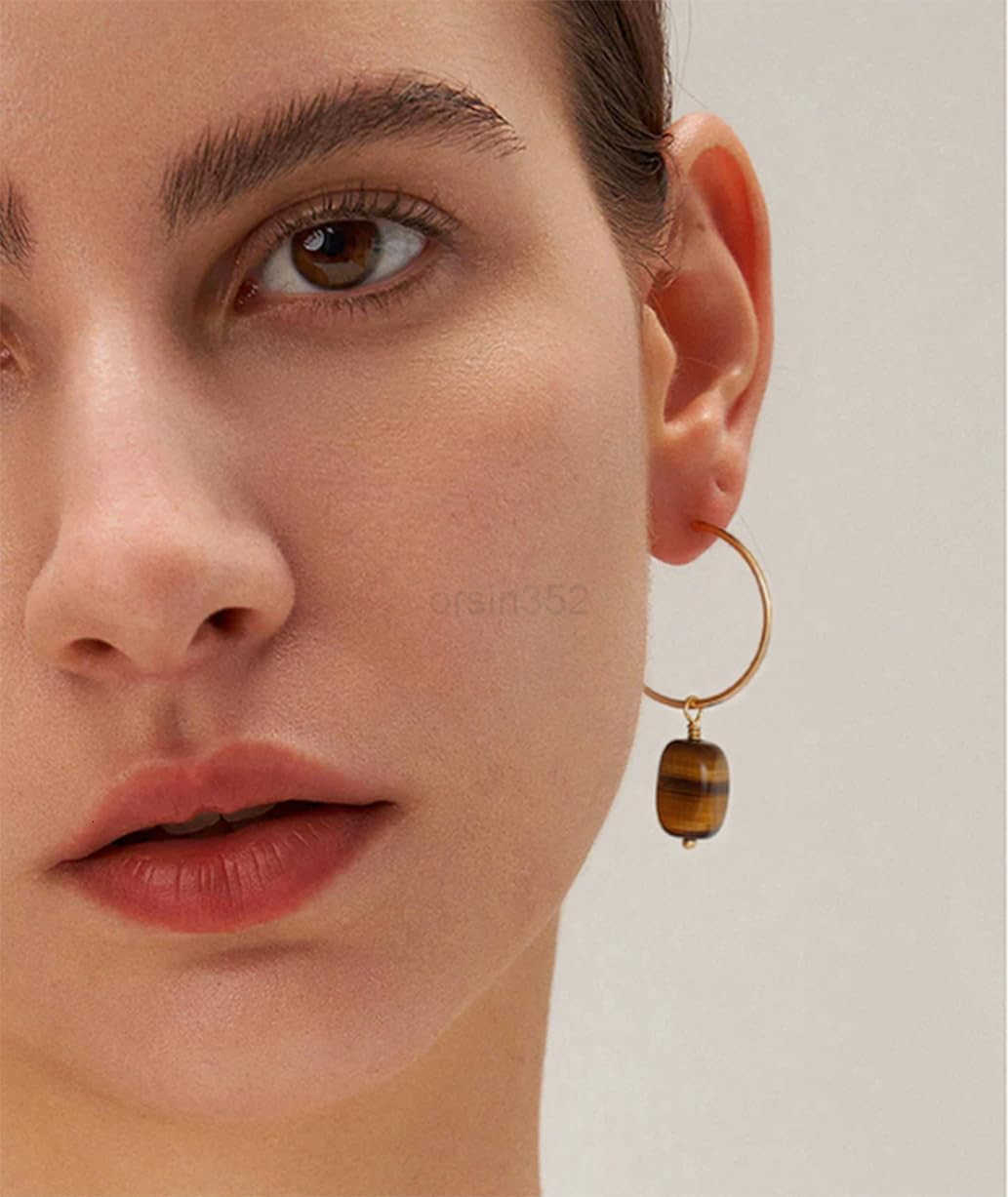 Gold Huggie Hoop Earrings with Charms Fashion Pearl Drop Dangle Earrings for Women Handmade Karma Circle Jewelry for Ladies Lightweight Pearl Earrings