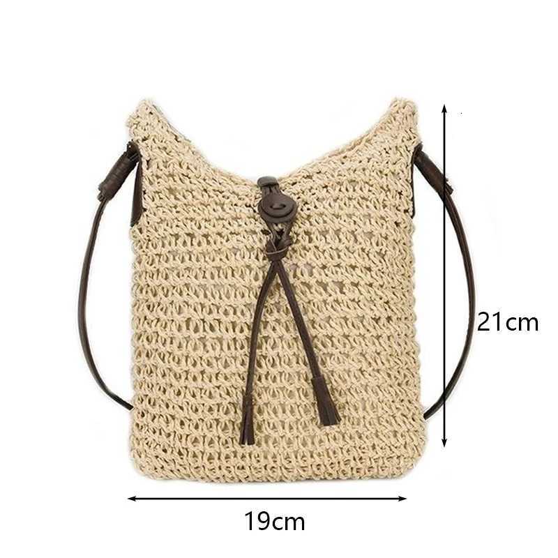 Travel Female Shoulder Tote Beach Rattan Bag Hand Woven Straw Bag Bohemian Summer Beach Handbag Wicker Crossbody Bag bolsos W250911