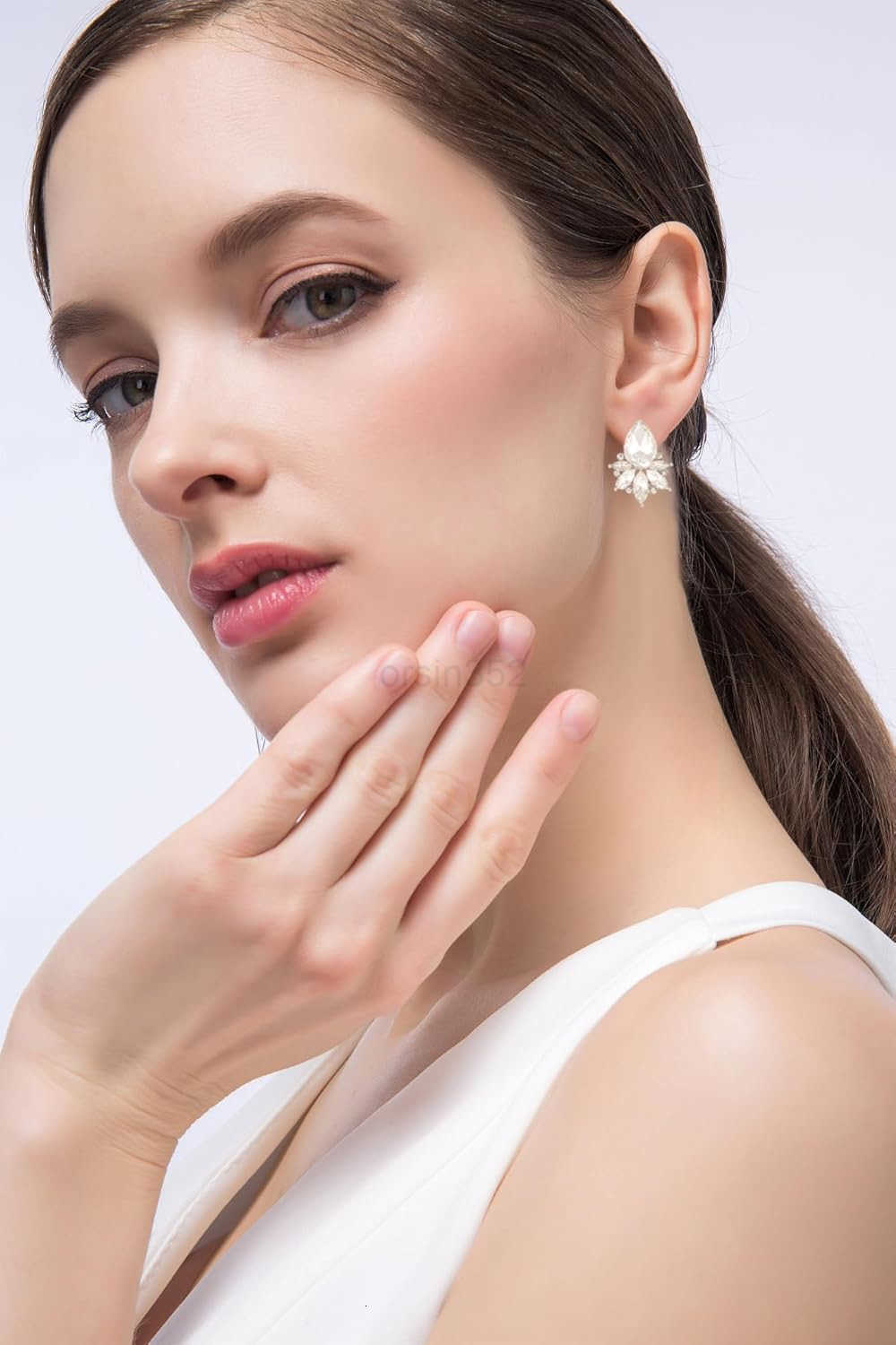 Vintage Rhinestone Earrings Fancy Crystal Cluster Drop Earrings Art Deco Earrings for WomenW250911