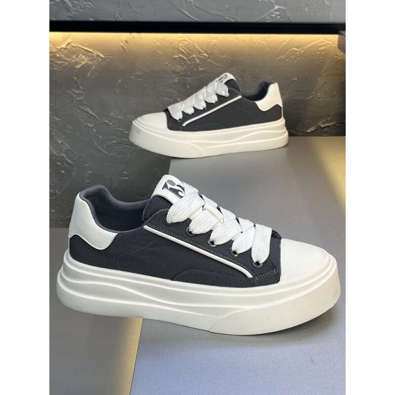Men's Summer New Fashion Soft Sole Casual Sneakers Trendy Versatile Breathable Fabric Lace-up Sports Shoes