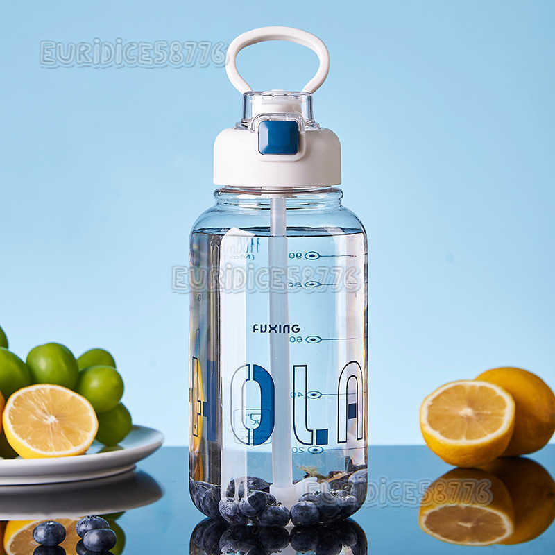 Summer Sports Water Bottle for Men and Women Outdoor Plastic Water Bottle Portable High Temperature Resistant Plastic Cup Simple and Stylish Space Cup
