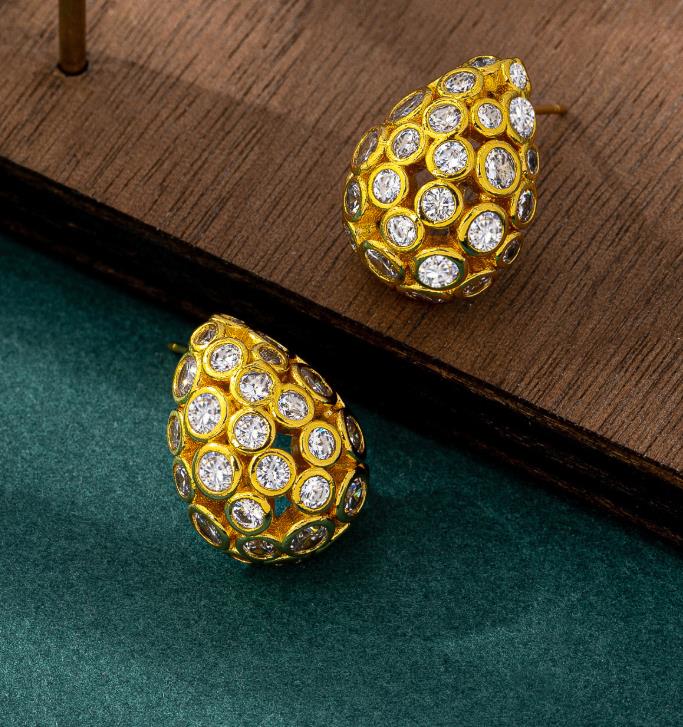1 Pair of Exaggerated Zircon Water Drop Earrings Personality Inlaid Versatile Womens Earrings 250710