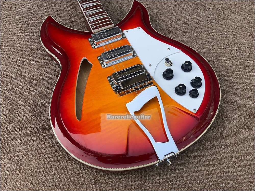 381 Stylish Cherry Red 12-String Electric Guitar with Mahogany Body and Rosewood Fretboard