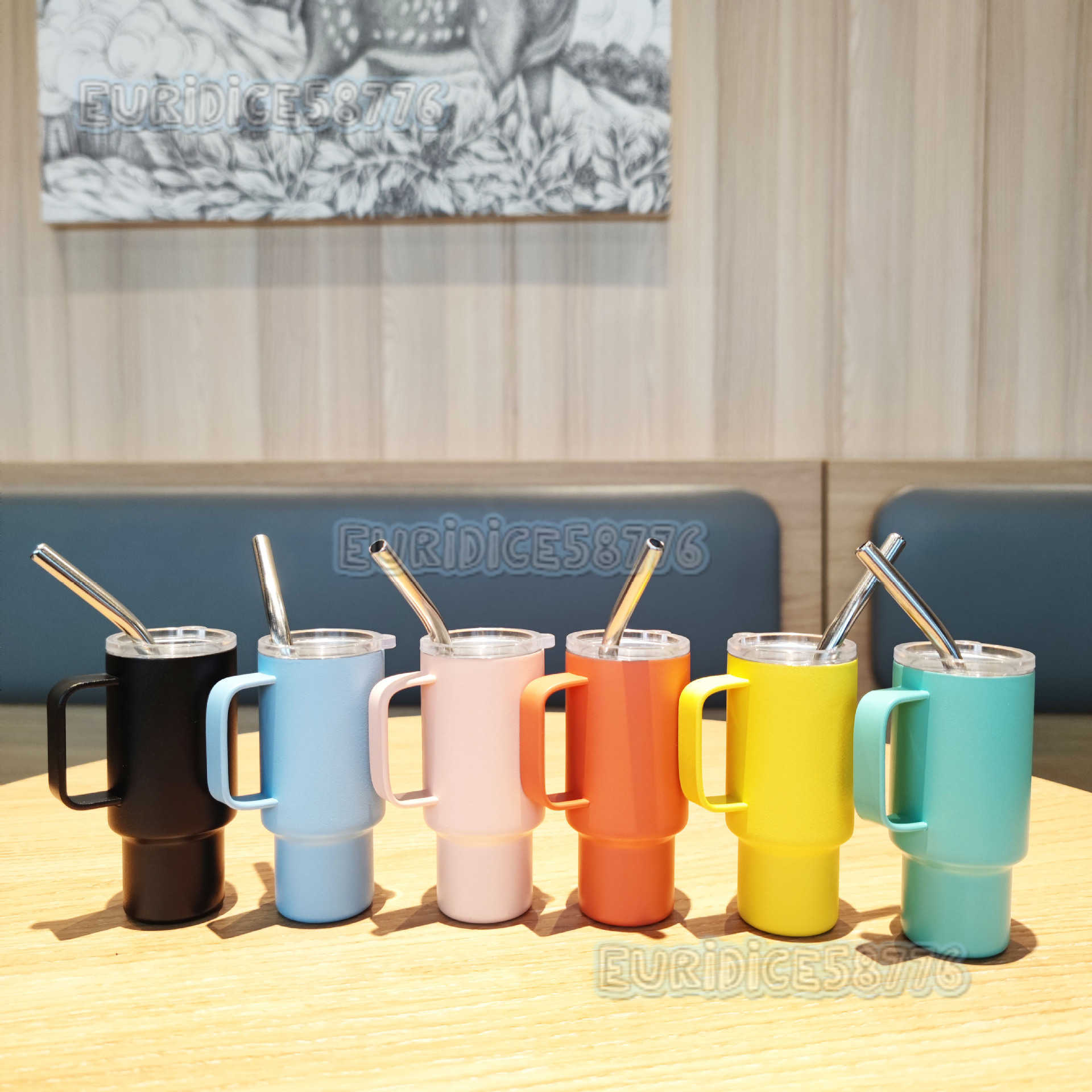 Stainless Steel 2oz Mini Handle Shot Glass Portable Car Straw Insulated Cup 60ml Cup H250911