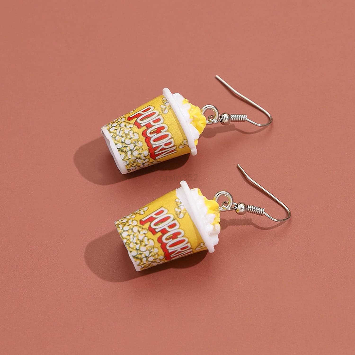 Resin Drop Handmade Cute Women Gift Eardrop Funny Emulational Resin Charm Food Cartoon Snacks Popcorn EarringW250911