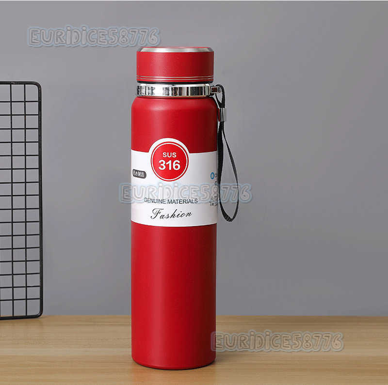 316 Stainless Steel Sun Pot Thermos Cup Large Capacity Sling Pot Portable Outdoor Sports Water Bottle H250911