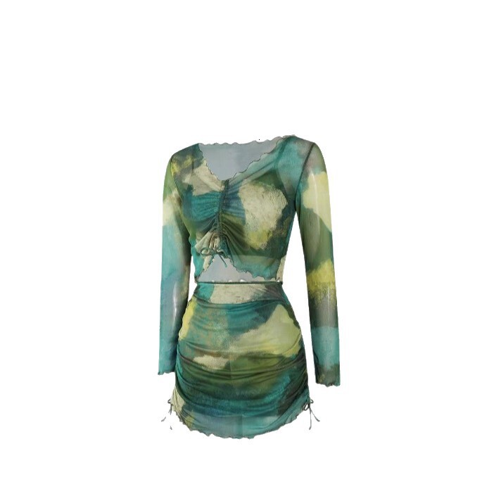 2025 New Women's Two-Piece Long Sleeve Sun Protection Sexy Boxer High-End Feel Beach Vacation Three-Piece Swimsuit