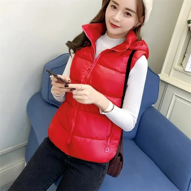 Winter Sleeveless Jacket Female Hoodies Down Vest Duck Down Puffer Waistcoat Ultra Light Winderproof Puffer Coat Outwea 250823