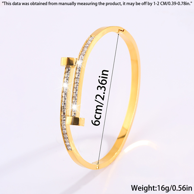2025 New Designer Stainless Steel Zircons Bracelet Double Headed Screw Full Dia Gold Plated Bracelet For Women Luxury Fashion Two Nails Design Adjusta