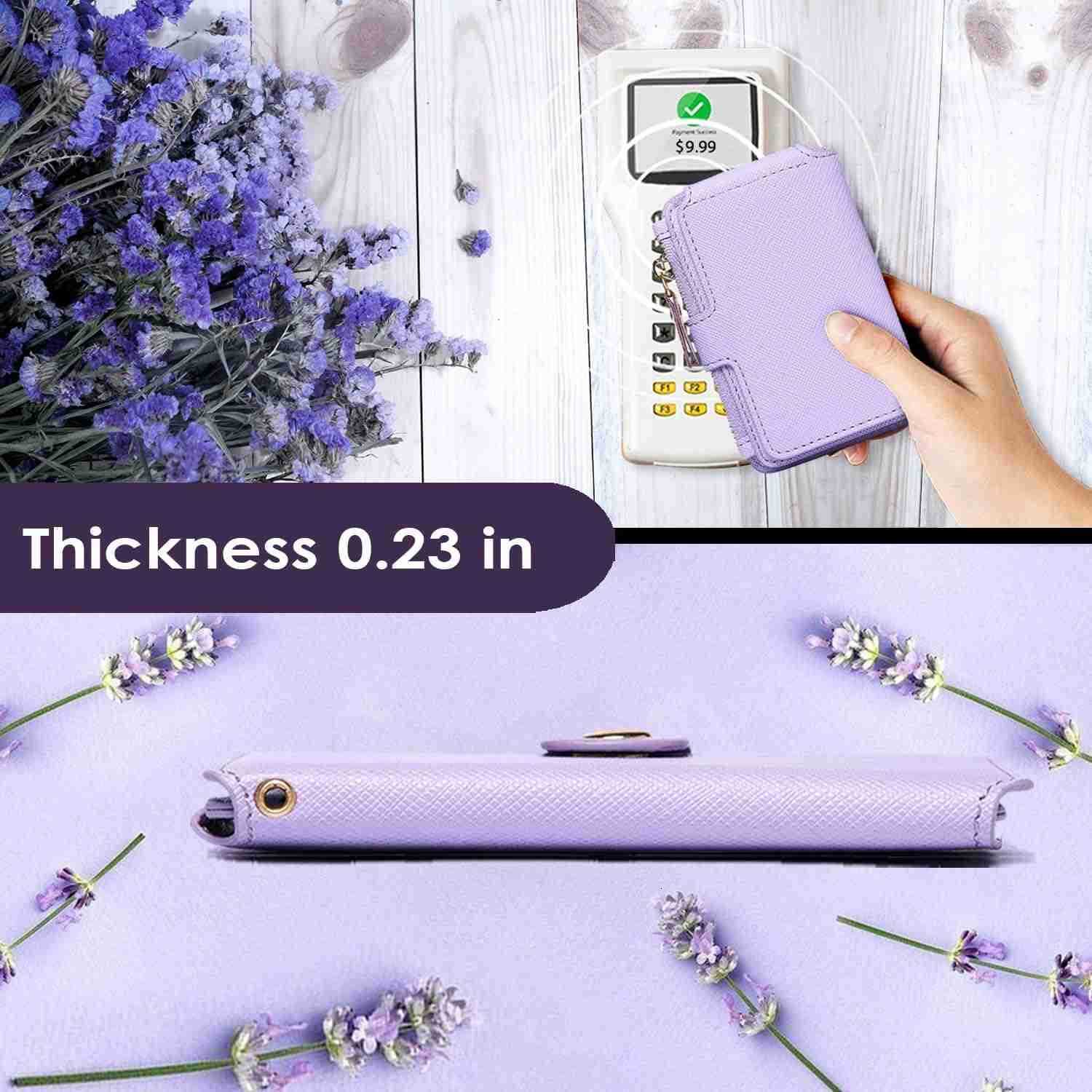 Wristlet Keychain Wallet Key ring Bracelet with Wrist Wallet for Women with Key Holder Gift Box LavenderW250911