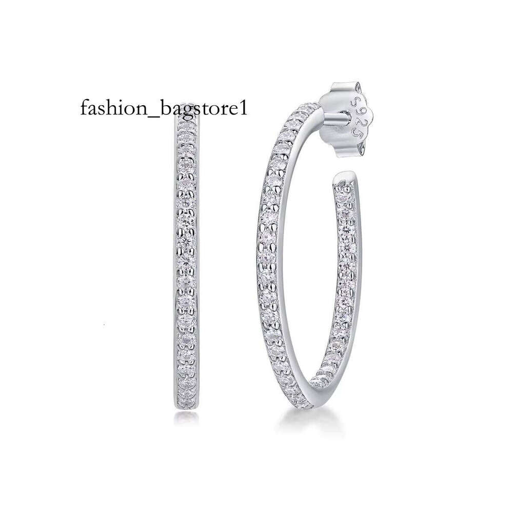 Pass Dia Tester Women 2.0MM Gemstone VVS Big 20mm Sterling Sier Moissanite Hoop Earrings