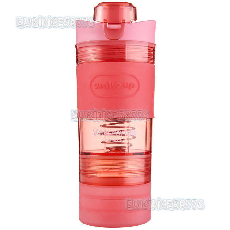 Material Shaker Cup with Foldable Gym Handle Plastic Sports Water Cup Protein Powder Shaker Cup H250911