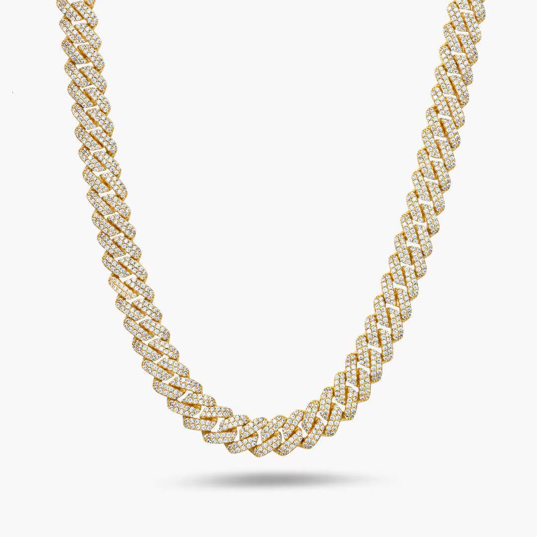 925 Silver D Color Moissanite Cuban Chain 8mm Prong Set Hip Hop Necklace Certified Street Jewelry GRA Certified