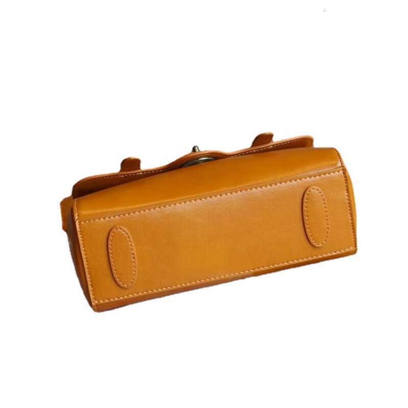 Genuine Leather Small Women Baguette Versatile Casual Texture Vegetable Tanned Top Layer Cowhide Women's Crossbody Bag