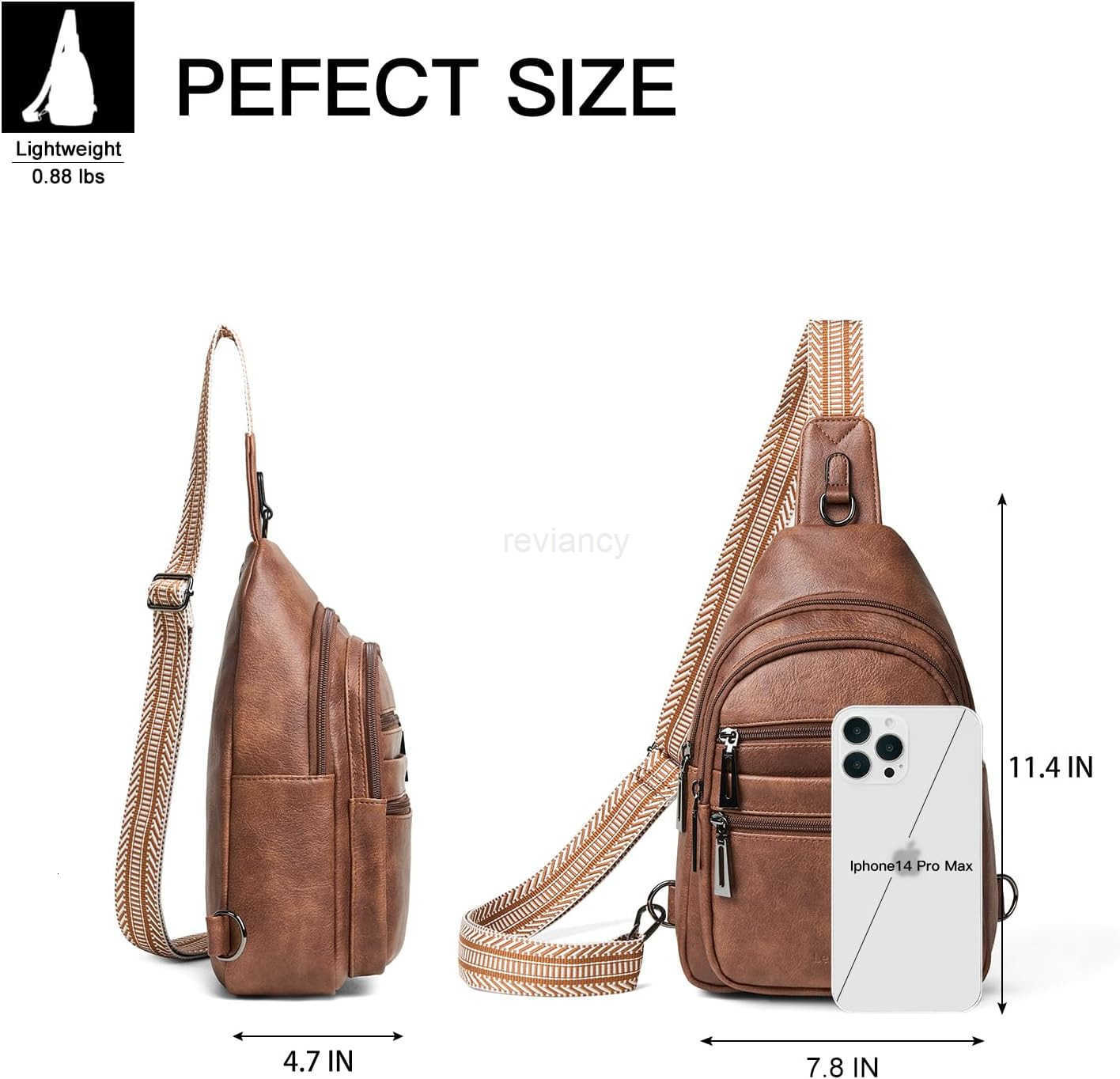 Sling Bag for Women Crossbody Bags Fanny Packs Over Shoulder Bag Sling Purse Backpack Vegan Leather Travel BrownW250911
