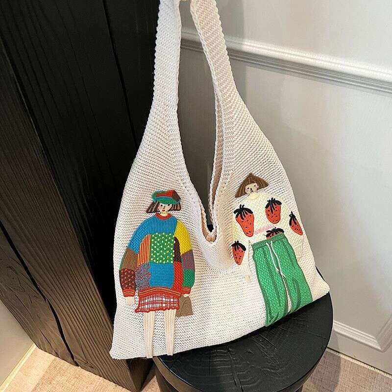 Niche Design Woven For Women 2025 Summer New Crossbody Large Capacity Fashion Knitted Shoulder Underarm Bag