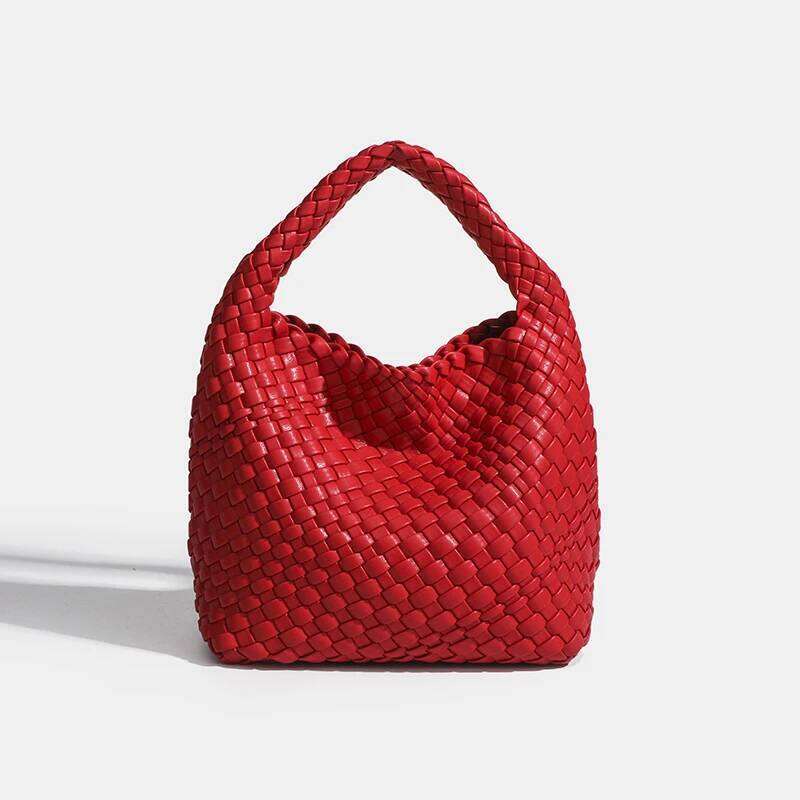 Fashion Women Bags PU Women's Braided Woven Tote Bucket Composite Knitting Chain Bag Designer Bag