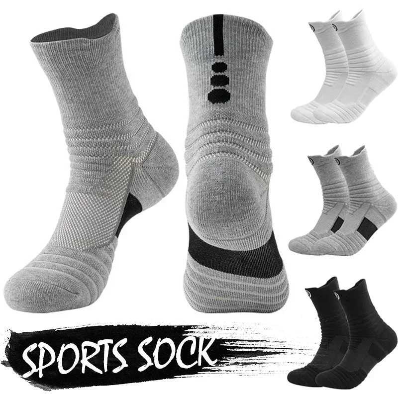 Mens Running Sports Socks Winter Warm Socks Breathable Absorb Sweat Deodorant Cotton Sock Mid Tube Cycling Sox For Male EU3845 D250911