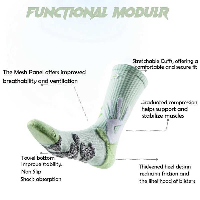 Athletic Crew Socks with Thicker Padding Elastic Sport Basketball Socks for Outdoor Activities AntiSlip Comfy Socks D250911