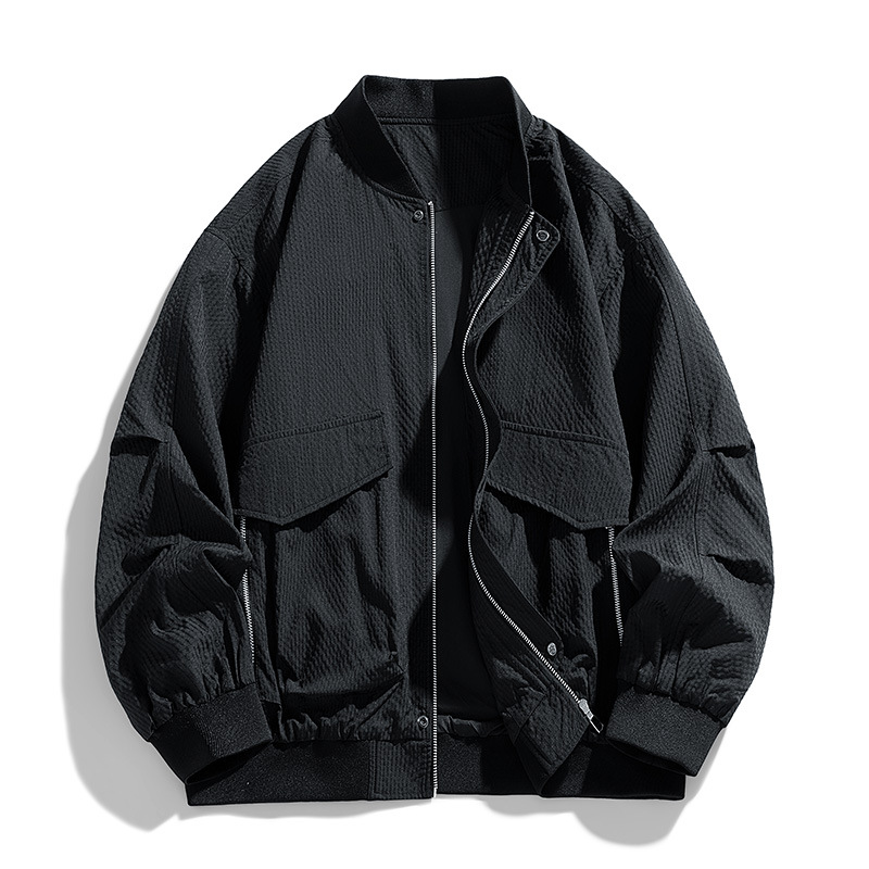 M14526 Spring and autumn heavyweight jacket sweatshirt double zipper hooded cardigan men's sweatshirt
