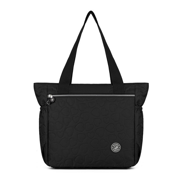 Korean Style Fashion Heart Embroidery Handbag Luxury Bag Large Capacity Solid Free Shipping Color Simple Shoulder Bag Designer Bag Outdoor Middle Aged