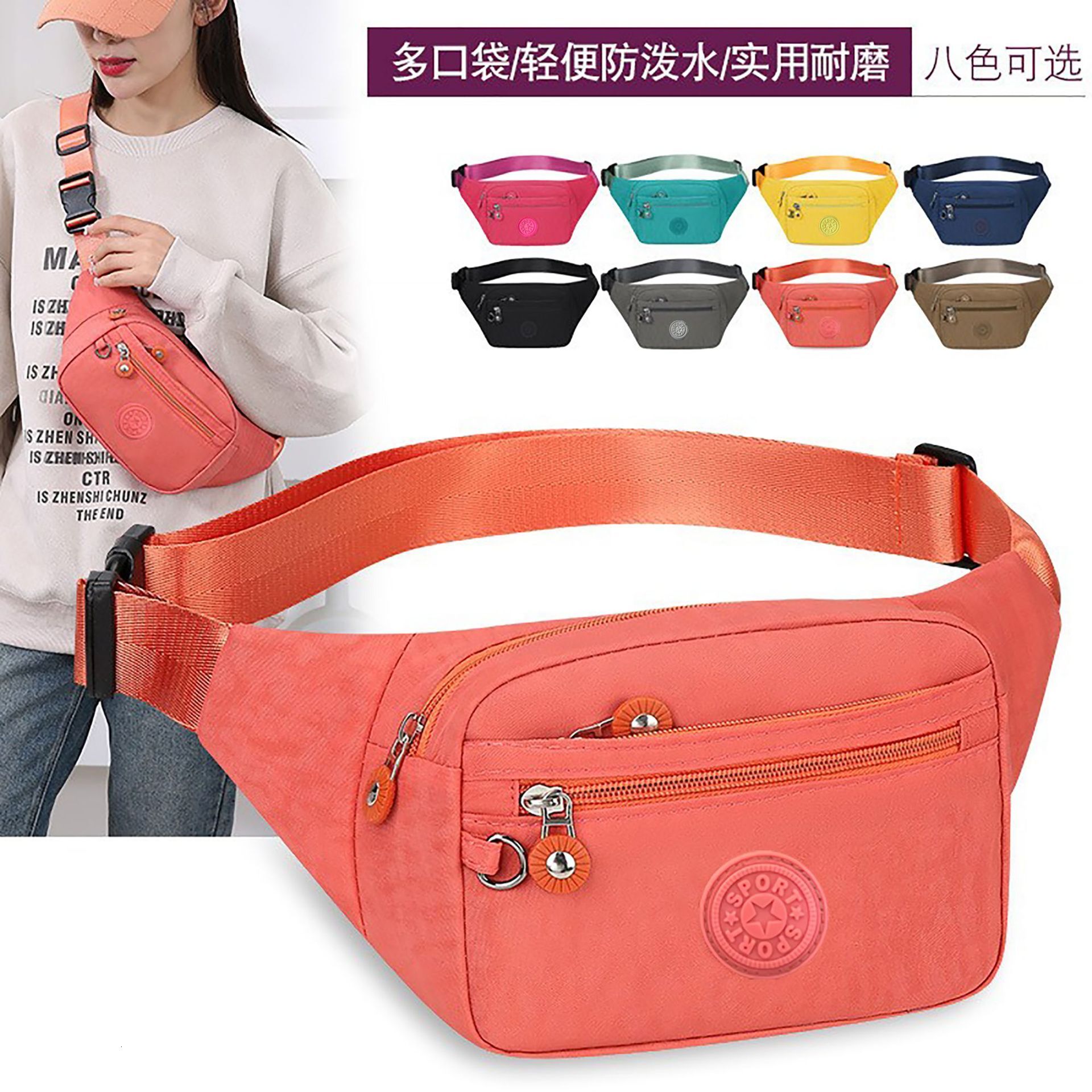 Macaron Solid Color Casual Fashion Waist Bag Free Shipping Designer Bag Outdoor Multi Functional Large Capacity Crossbody Bag Luxury Bag Portable Phon