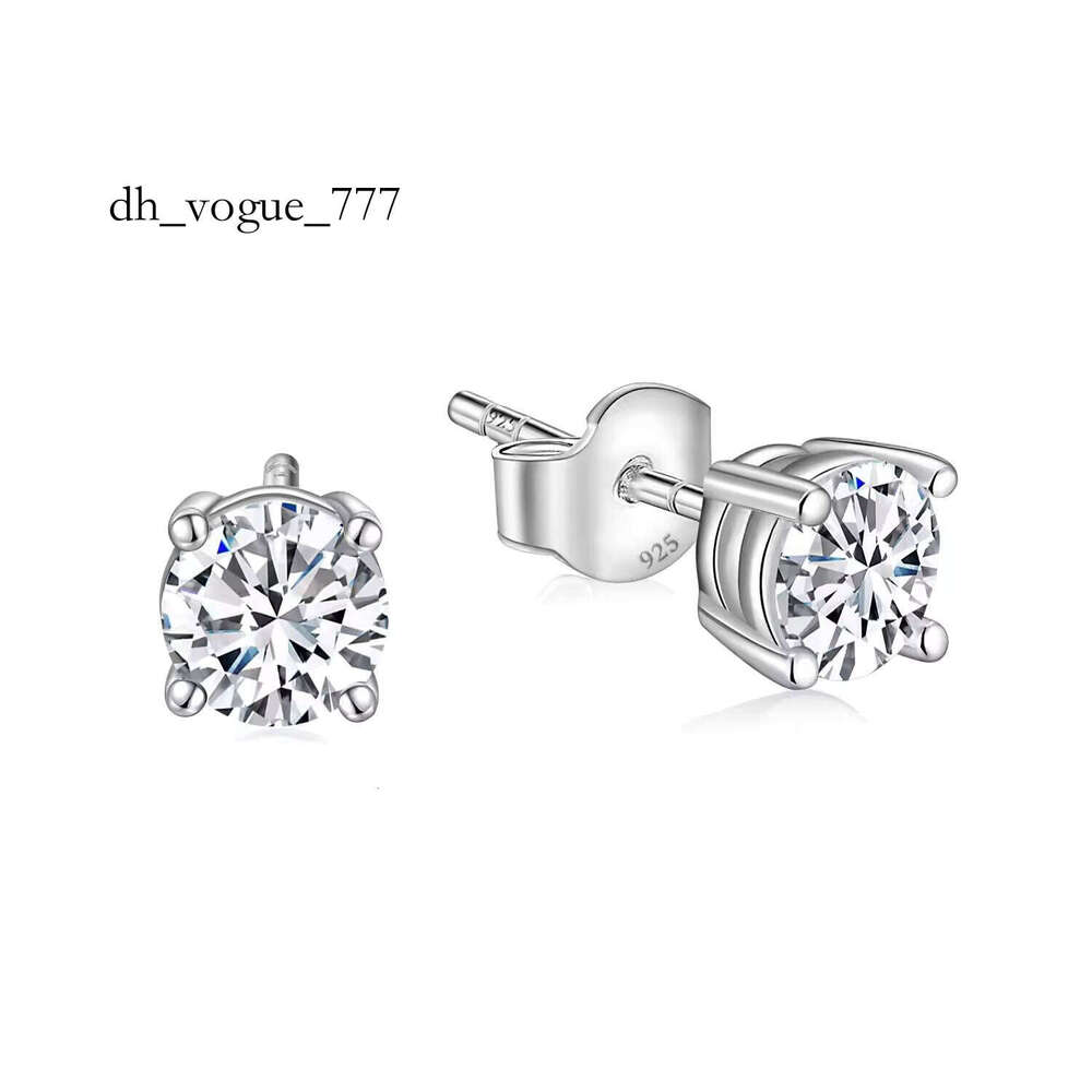 Classic 0.5ct Moissanite Stud Dia Round Cut for Women Sterling Sier Earrings Hypoallergenic