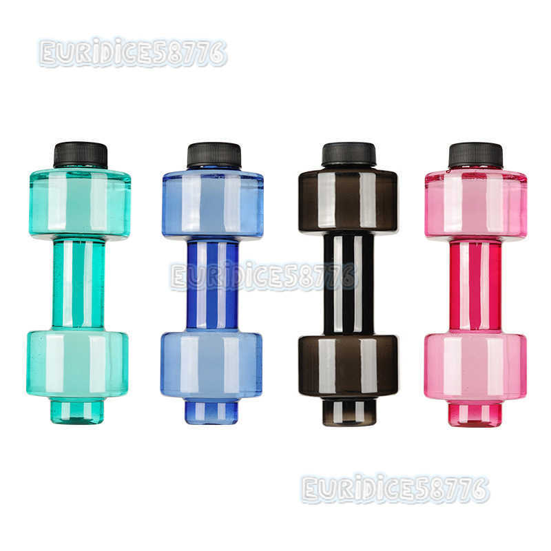 Summer Outdoor Small 550ml Dumbbell Water Cup Fitness Sports Water Bottle Plastic Cup Student Personalized Water Cup H250911