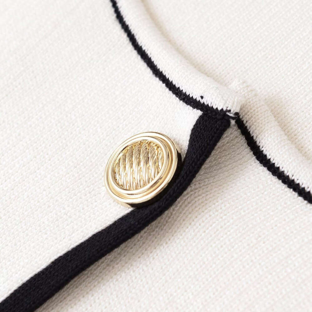 DHEssentials Z Commuting Little Chanel Style Knitted Long Round Neck Short Sleeve Waist-Cinching Slimming Elegant Dress