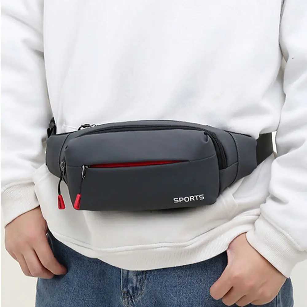 New Men Male Waist Bag Pack Grey Casual Functional Belt Bag Large Belt Pouch Phone Money Belt Bag Fanny Travel Hip Z250911